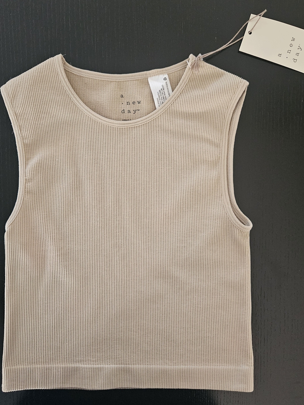 a new day Ribbed Sleeveless Tank Top - Taupe